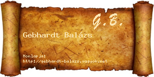 Gebhardt Balázs névjegykártya